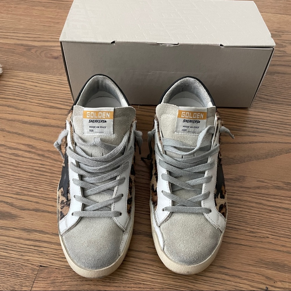 SOLD 🔴 On E🅱️. Golden Goose superstar distressed leopard calf hair sneakers - Picture 2 of 12